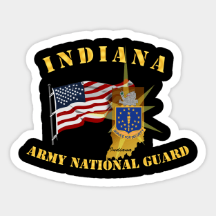 Indiana - ARNG w Flag Sticker